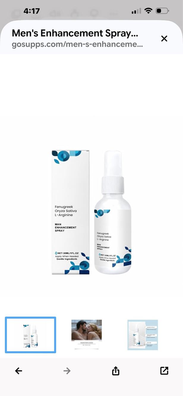 Men Enhancement Spray - Fenugreek, Oryza Sativa & L-Arginine (30ml / 1 FL. OZ)